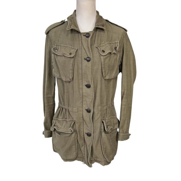 Free People Not Your Brother's Surplus Utility Jacket Olive Green Size Small - Picture 1 of 9